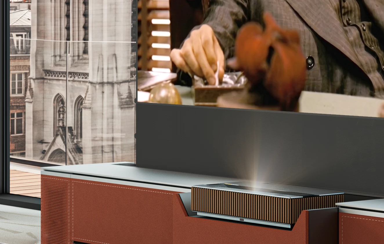 Wall-hugging 4K tri-laser projector is super bright and snappy