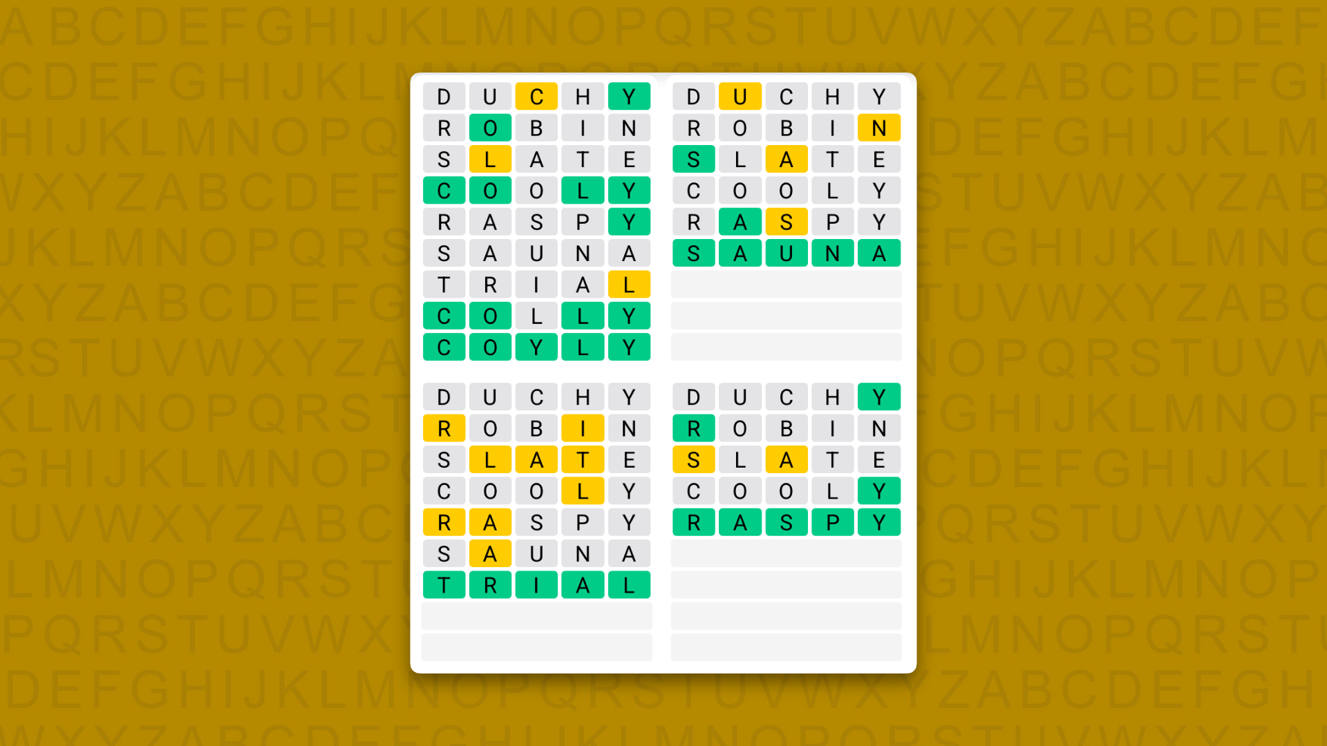 Quordle hints and answers for Tuesday, October 20 (game #1730)