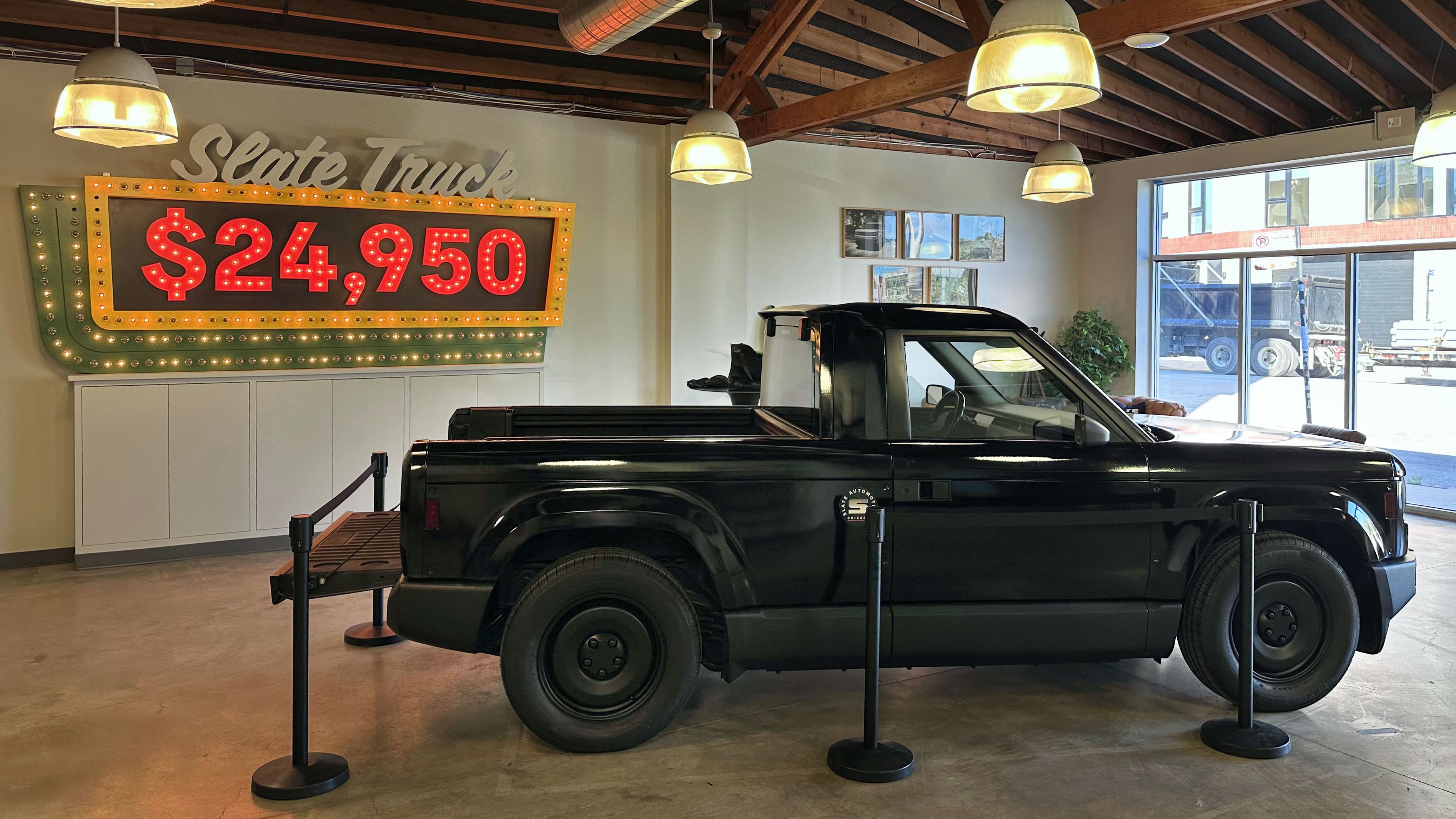 Visiting Slate’s first showroom as its $25,000 electric truck nears production