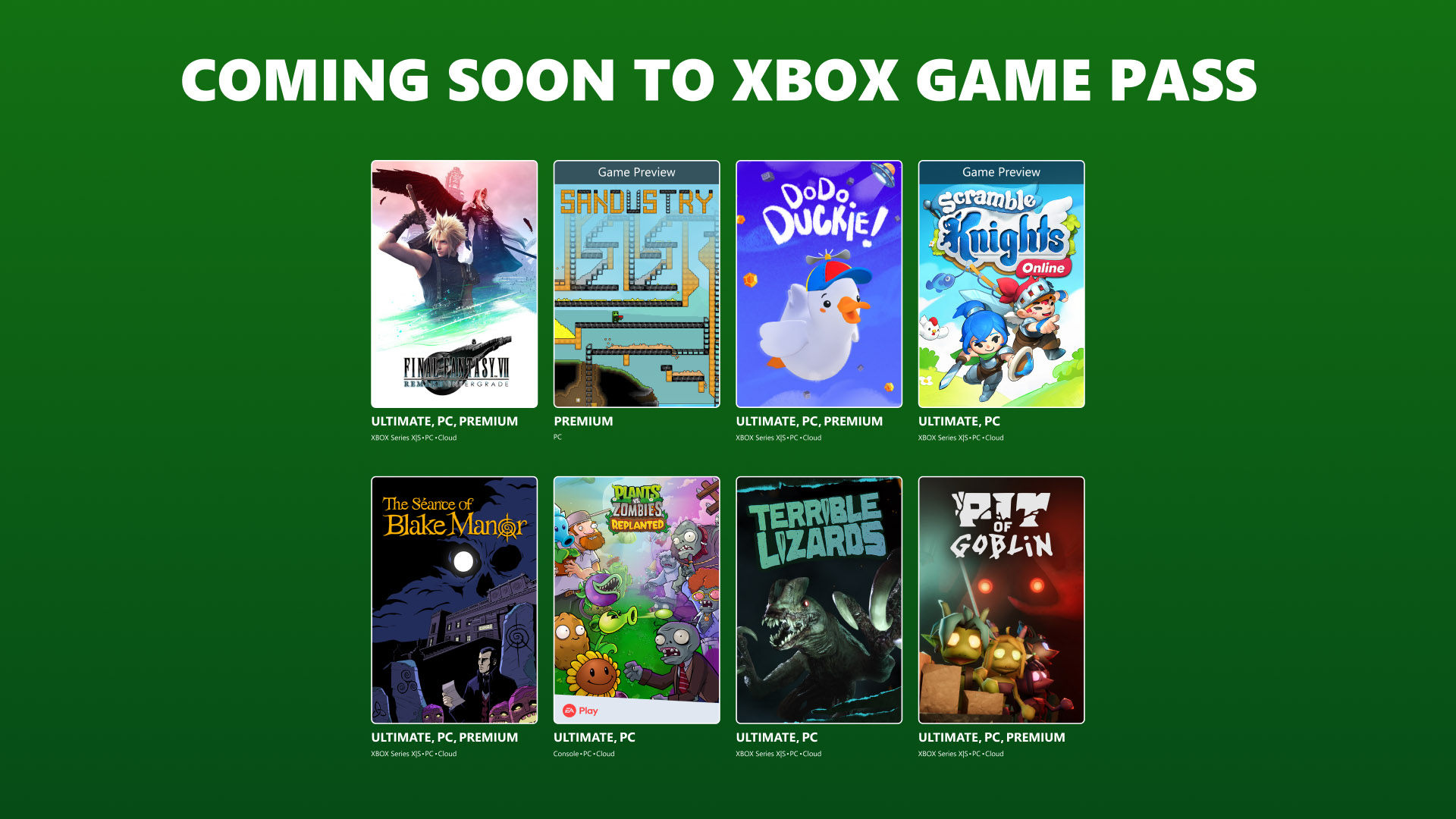 Coming to XBOX Game Pass: Final Fantasy VII Remake Intergrade, The Séance of Blake Manor, and More