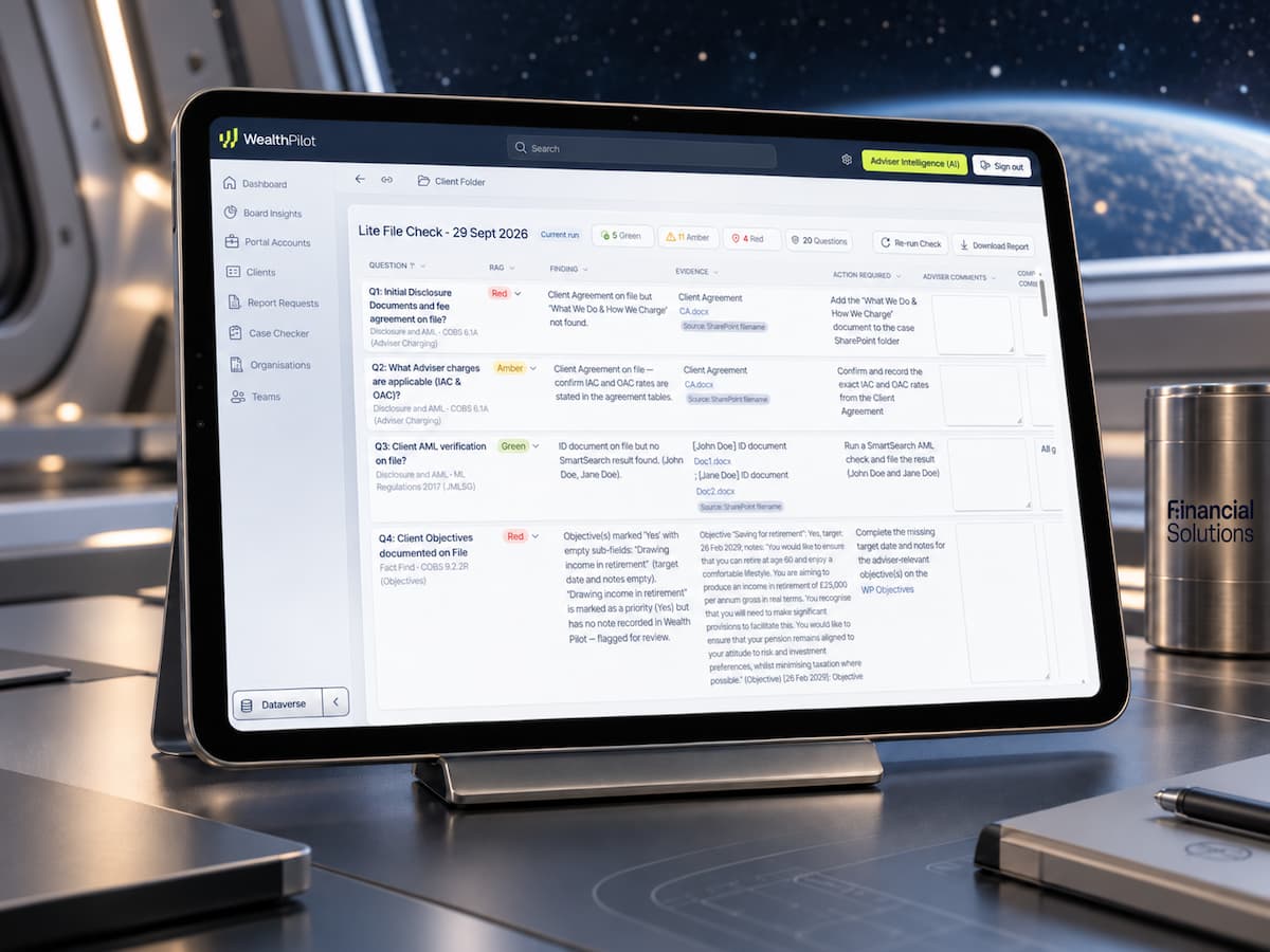 Financial Solutions Adds AI and Compliance Checks to Wealth Pilot