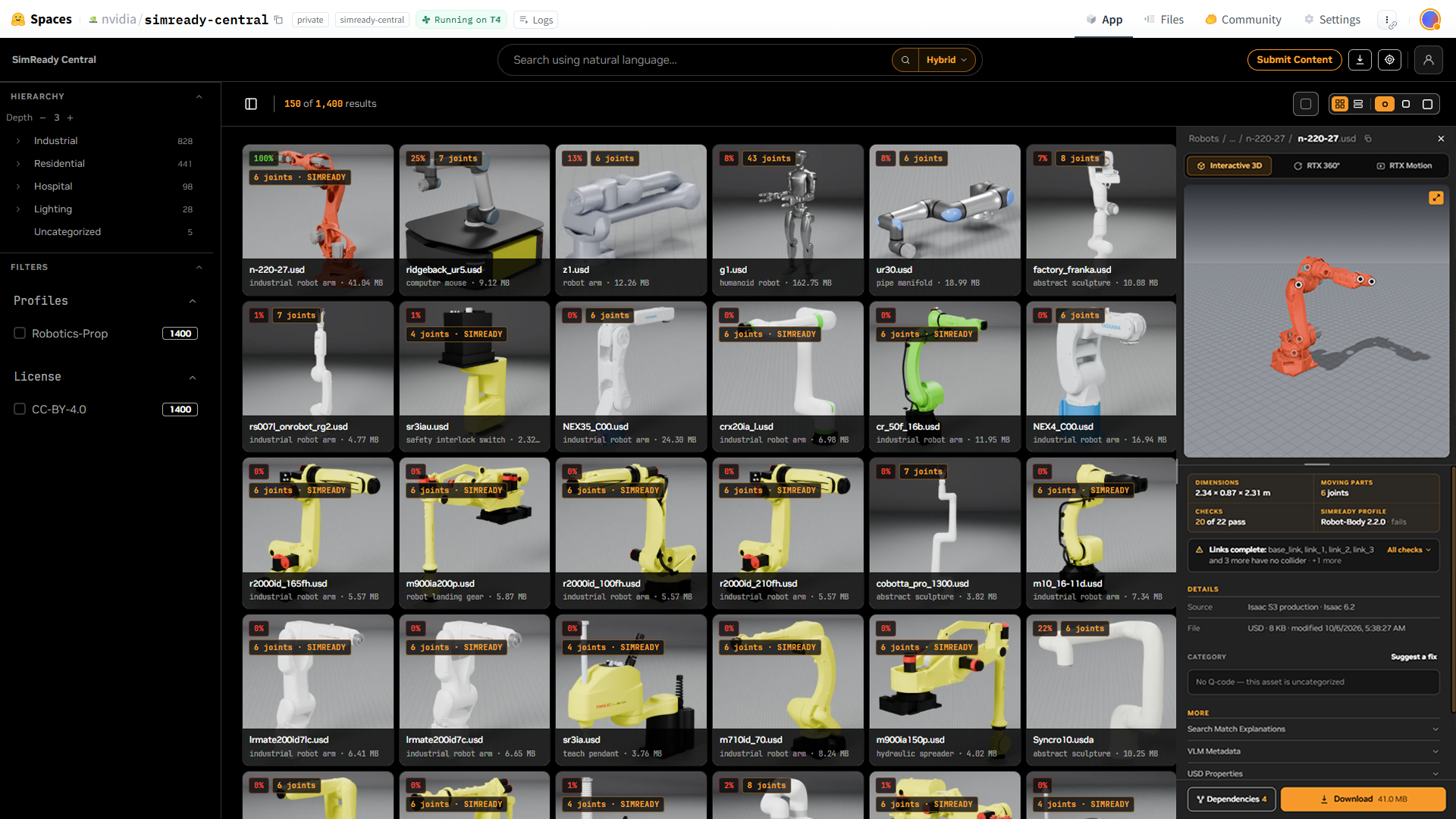 Announcing SimReady Central: An Open Library of Simulation-Ready 3D Assets for Robotics and AI Factories