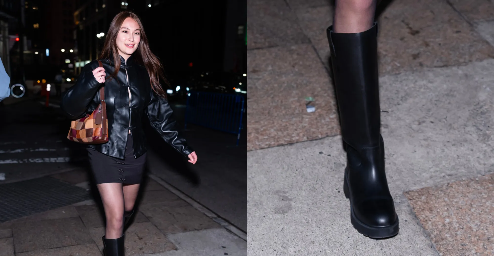 Lola Tung Brings Fall Dressing to New York City With Marc Fisher Boots and Sau Lee Look