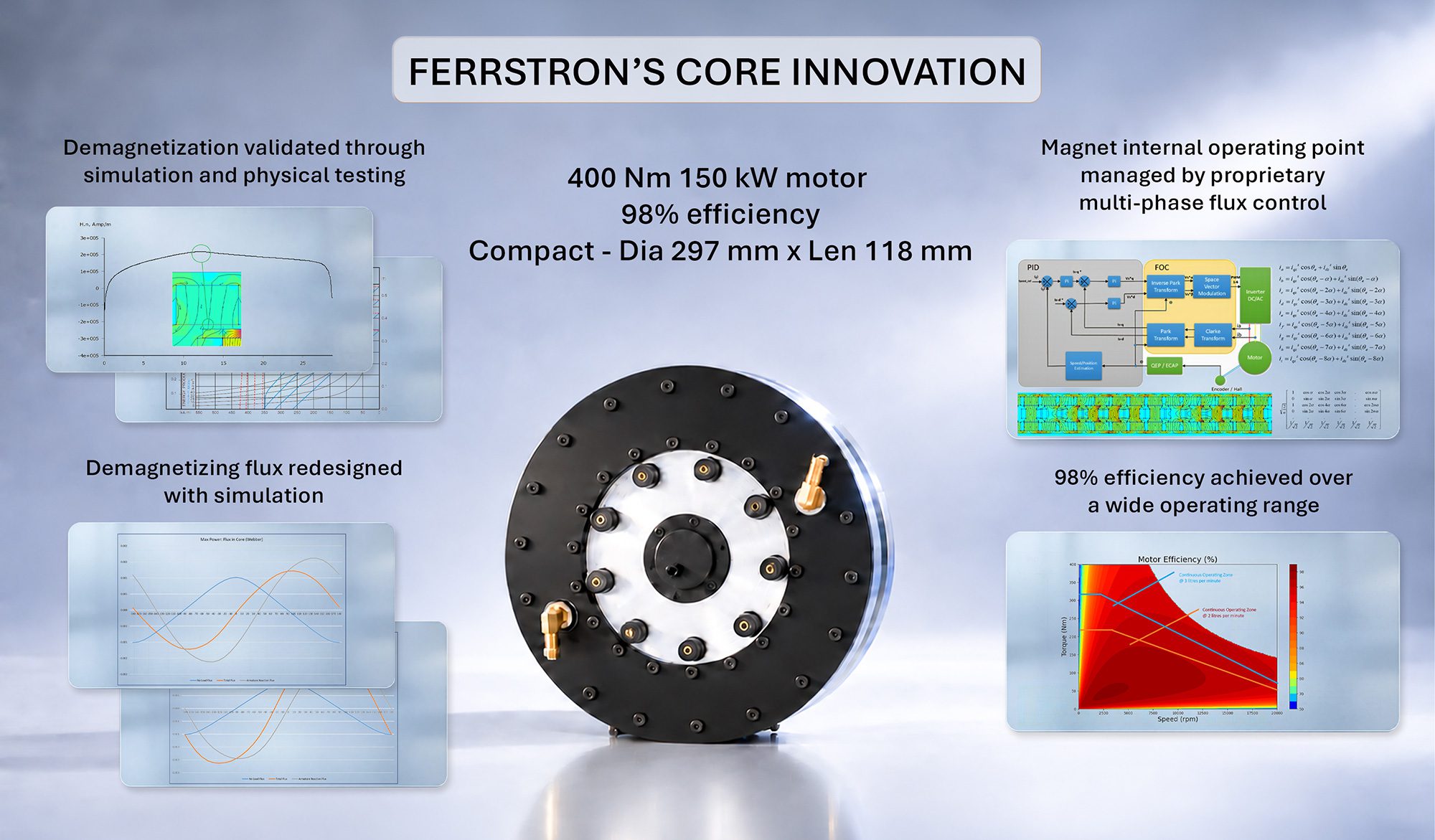 Ferrstron road-tests a 150 kW ferrite-magnet motor that uses no rare earths
