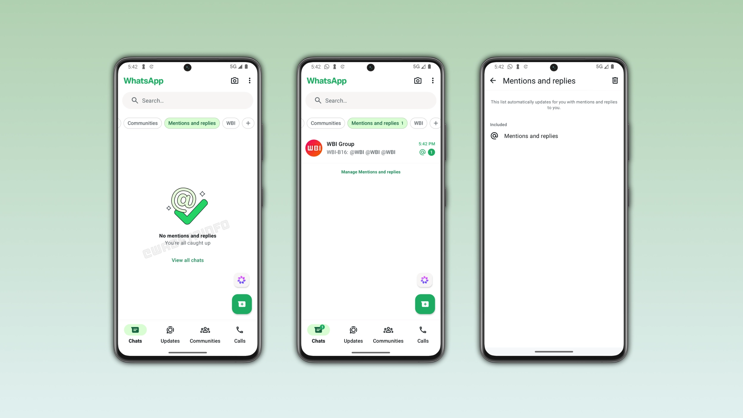 WhatsApp is rolling out a chat list to track mentions and replies