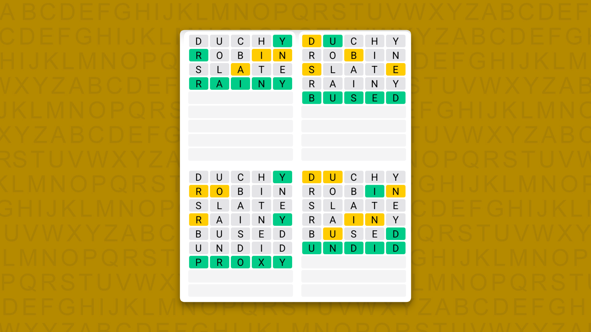 Quordle hints and answers for Sunday, October 25 (game #1735)