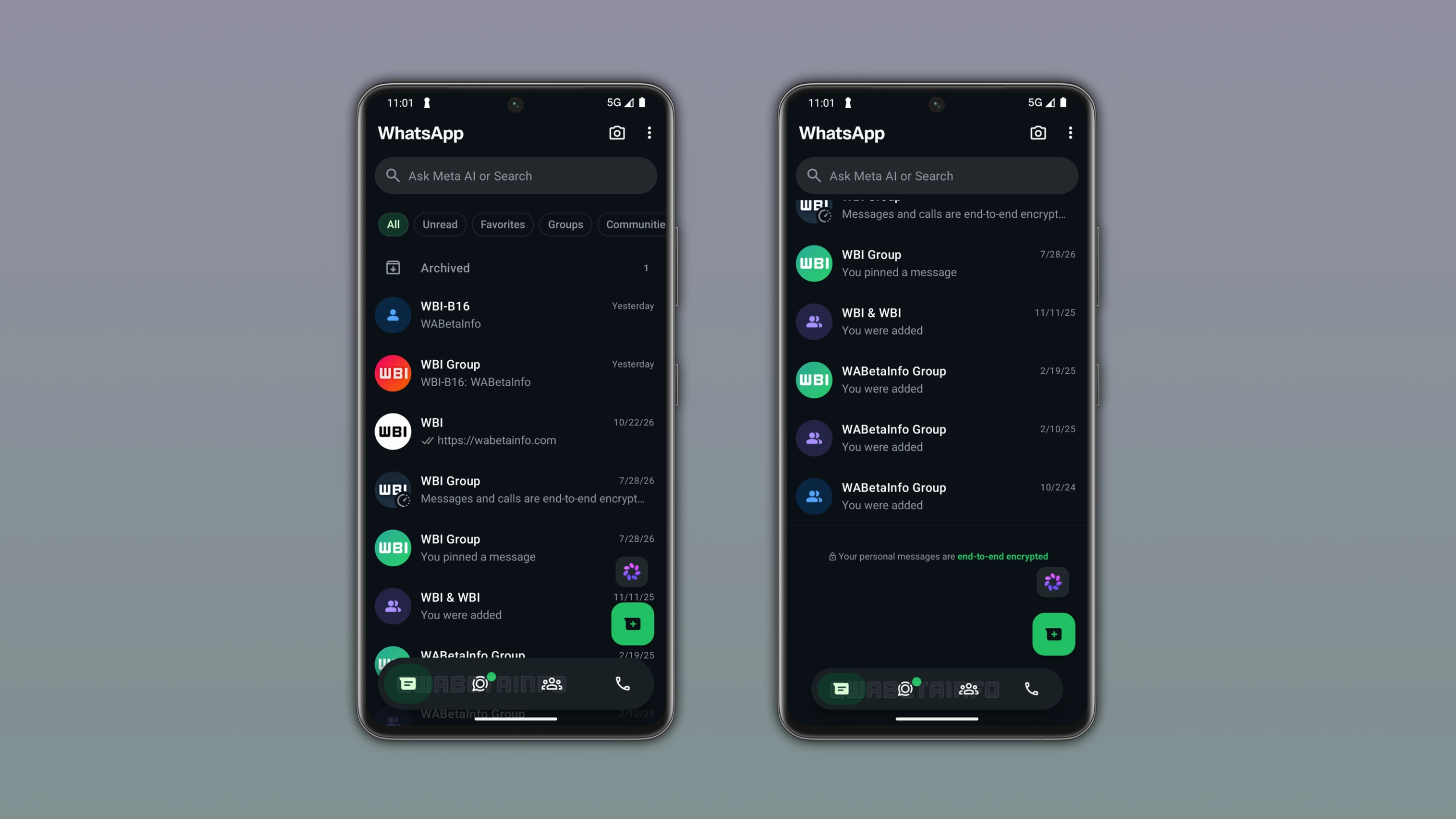 WhatsApp is working on an adaptive bottom navigation bar