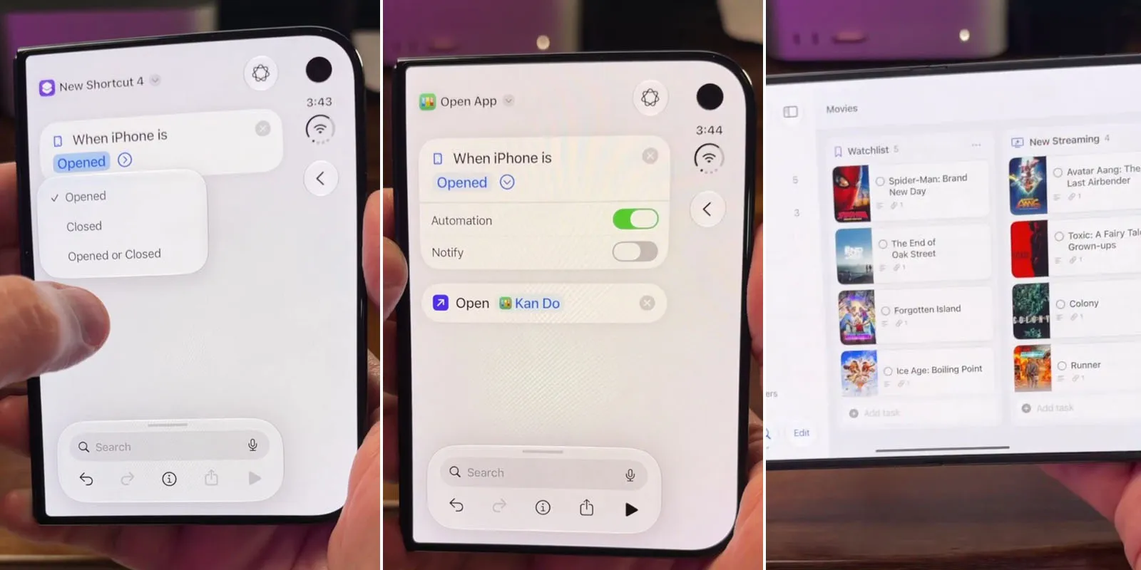 Watch the iPhone Duo run a Shortcuts automation when it is opened or closed [Video]