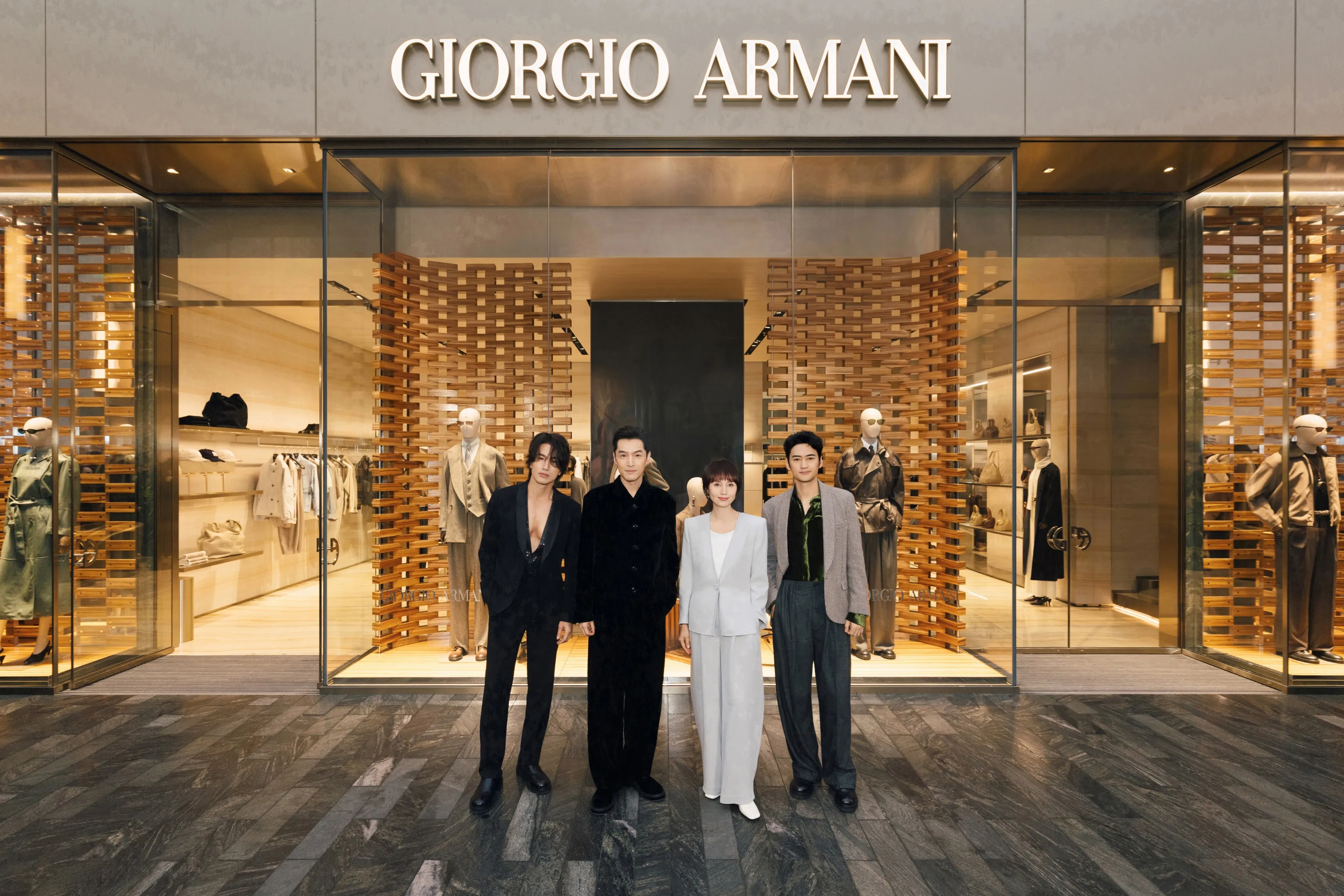 Hu Ge and Jerry Yan Fete Giorgio Armani Opening at SKP Wuhan