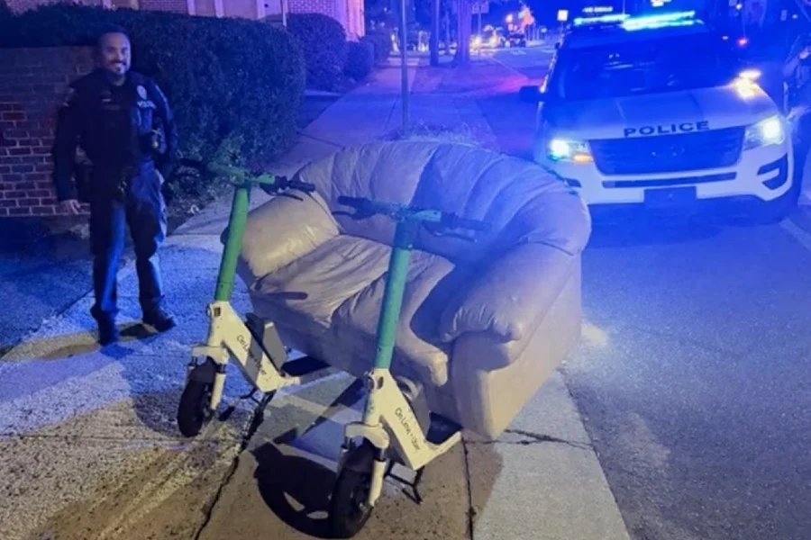 Police apprehend motorised sofa in North Carolina