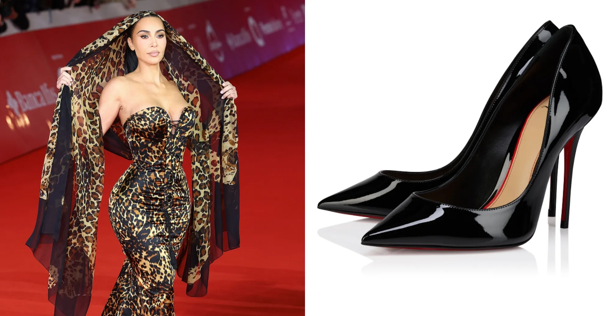 Kim Kardashian Models Christian Louboutin’s Updated Pigalle Pump With Vintage Yves Saint Laurent in Rome