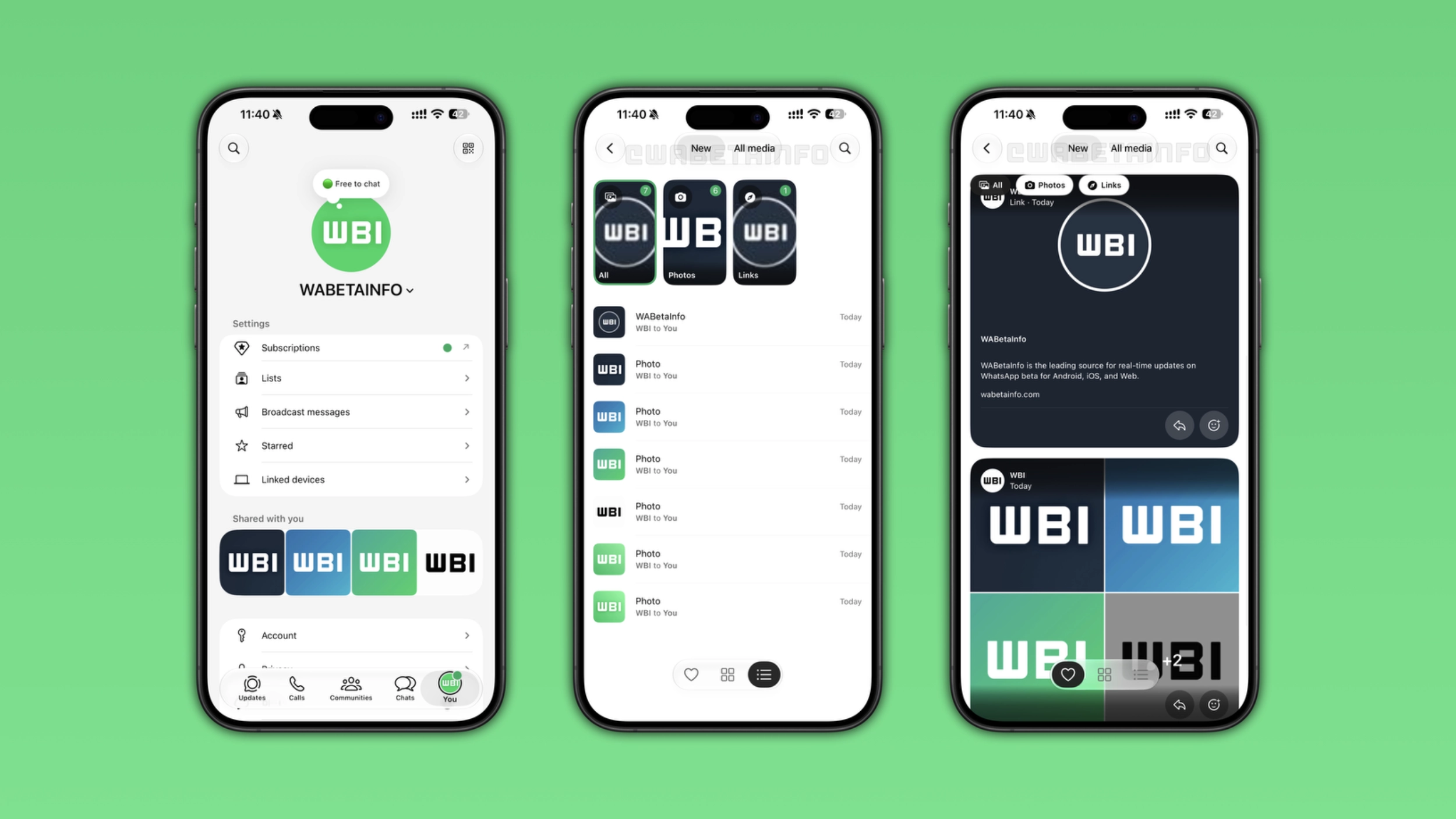 WhatsApp is testing a new media hub for the iOS app