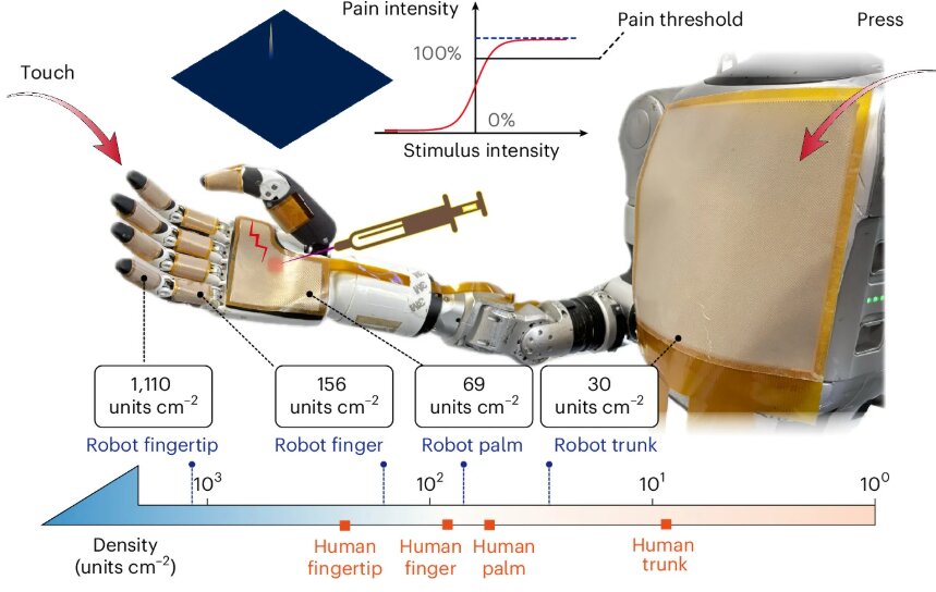 Artificial skin helps robots grasp pencil lead and pull away from needles