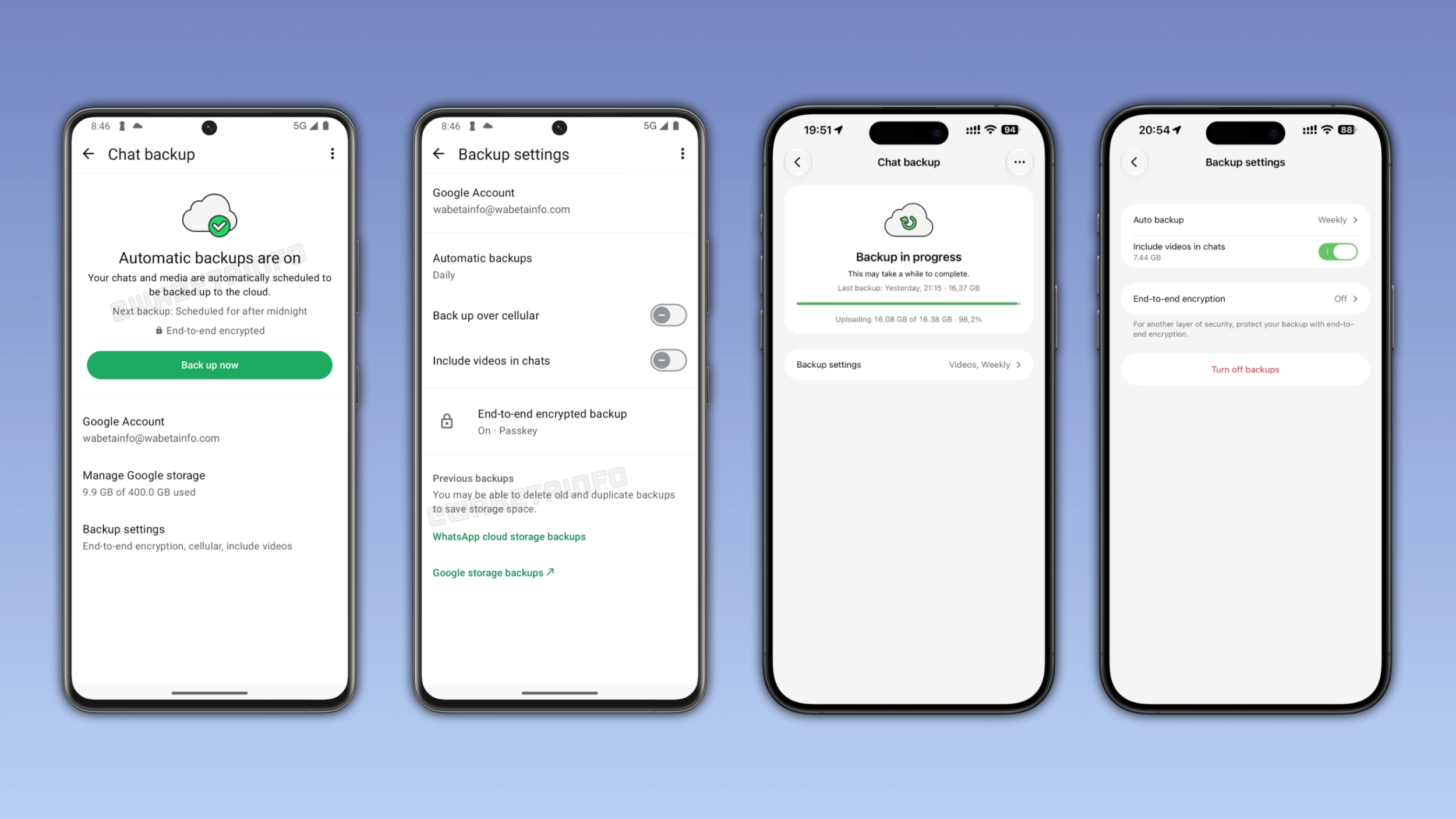 WhatsApp is rolling out a redesigned chat backup screen