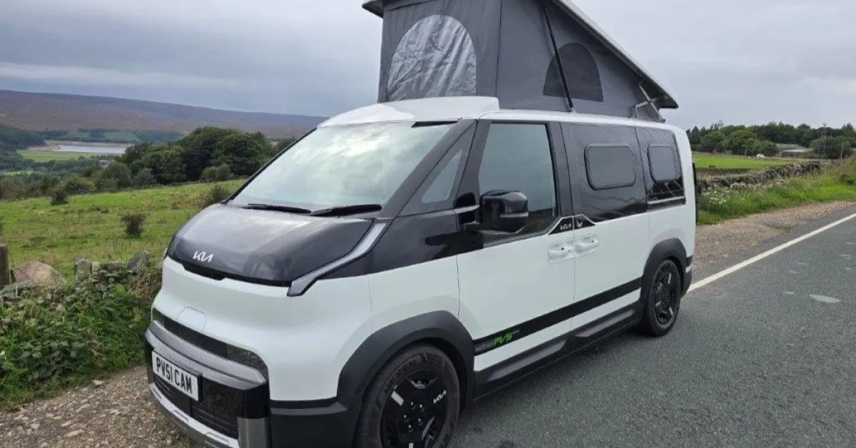 Kia’s PV5 electric campervan has two beds and a fully equipped kitchen [Images]