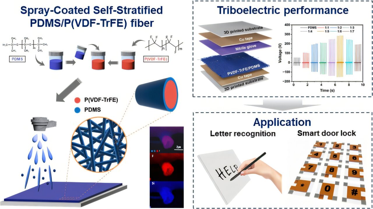 Spray coating creates power-generating fibers without high-voltage equipment