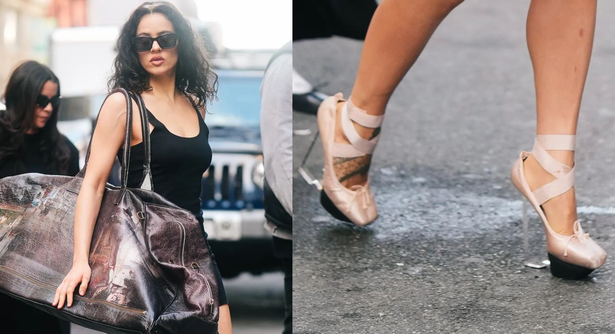 Rosalía Prances Through New York Balancing a ‘Ludicrously Capacious’ Bag on Clear Ballerina Slipper Heels