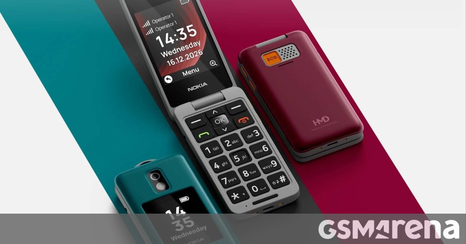 The Nokia 2360 Flip is a dual-display feature phone with an SOS button